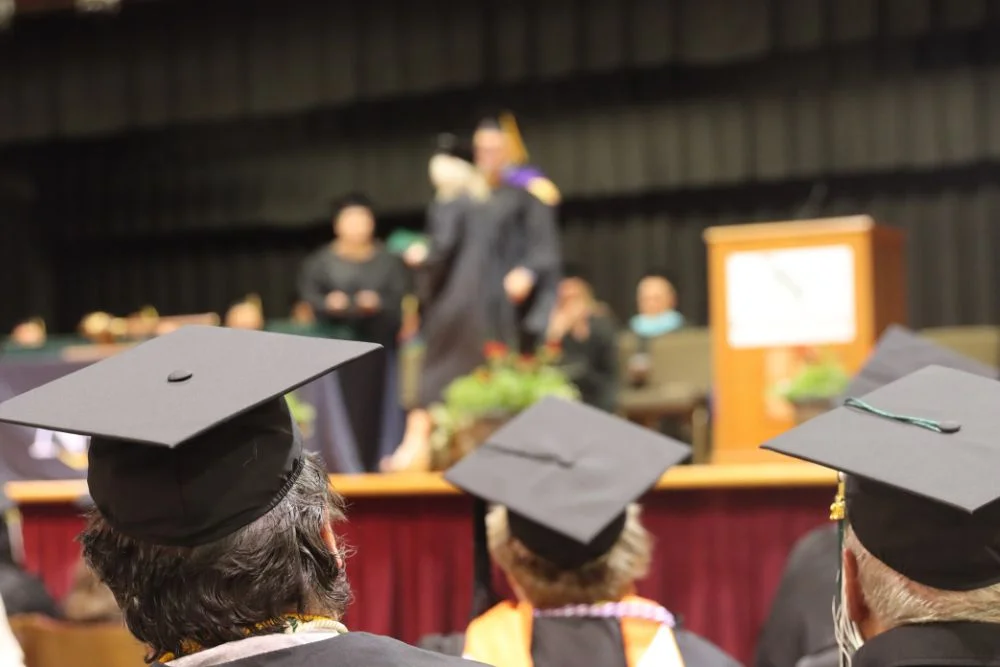 students at graduation